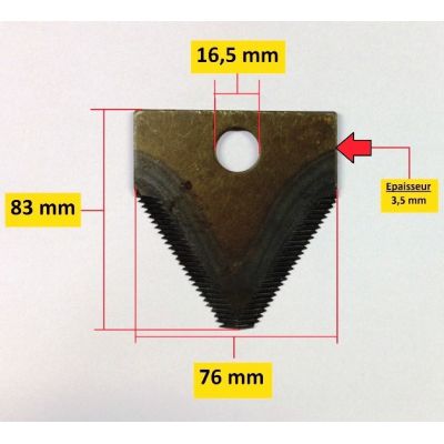 Couteau triangulaire pour broyeur BRF 6.5, 13 et 15 cv